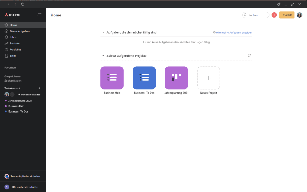 asana Dashboard