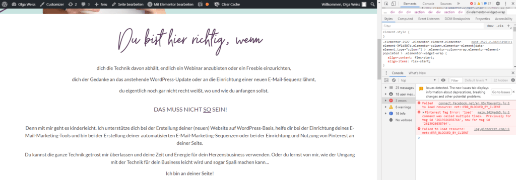 Entwickler-Tools im Browser sind nützlich um die Website zu untersuchen und Ansichten zu simulieren - Produktivitätsthack im Browser