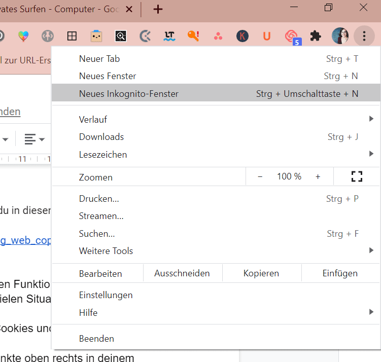 Inkognito-Fenster im Browser nutzen - Produkivitätshack für deinen Browser