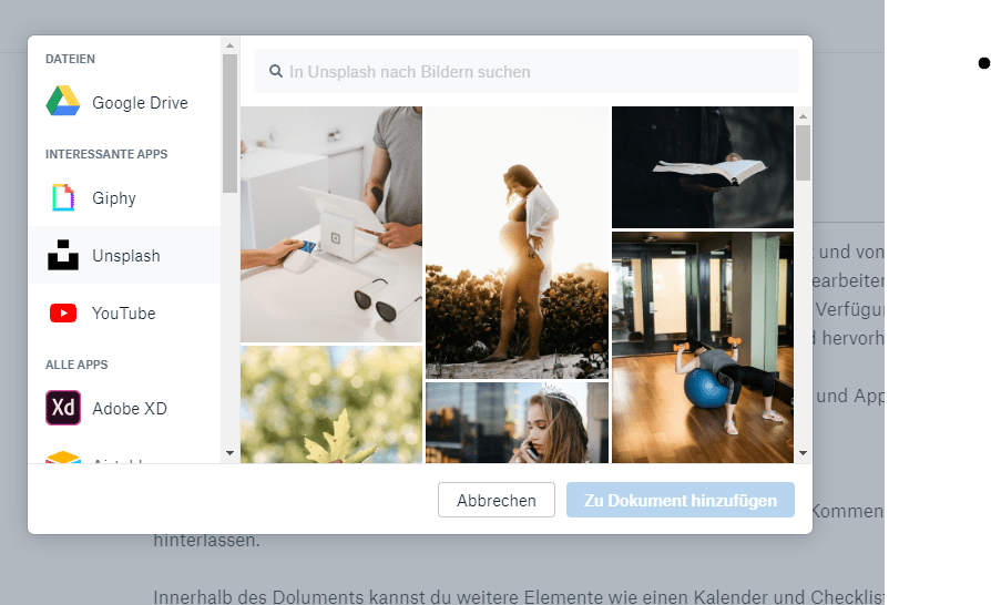 Paper Dropbox Anbindung zu Drittpartnern