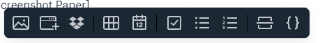 Menüleiste Paper Dropbox