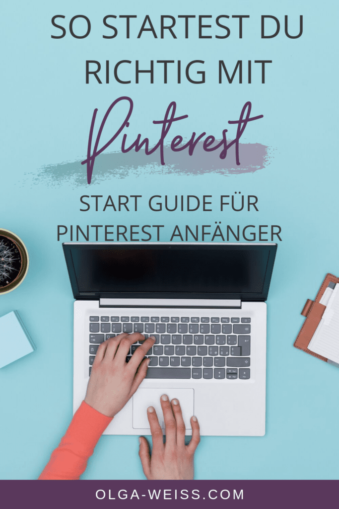 Laptop von oben mit einer tippenden Hand, Pinterest Grundlagen für einen erfolgreichen Start auf Pinterest