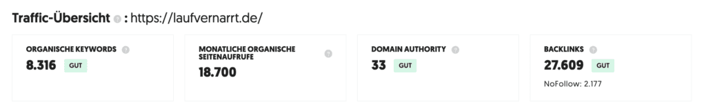 Beweis-Screenshot, dass der SEO Mythugs nur große Untenrehmen ranken bei Google widerlegt.